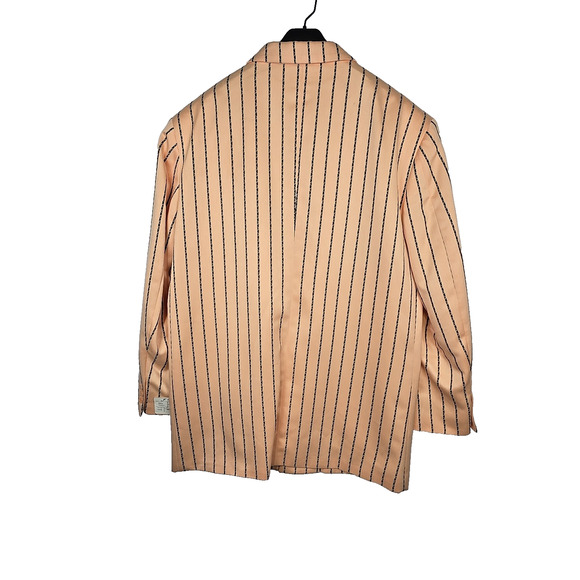 J. Vital Men's Blazer Suit Jacket 46L Peach/Black Pinstripe - NWT - Picture 4 of 8